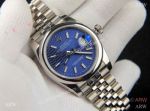 Clone Rolex Datejust 36 SS Blue Exotic dial Domed bezel Watch 36mm